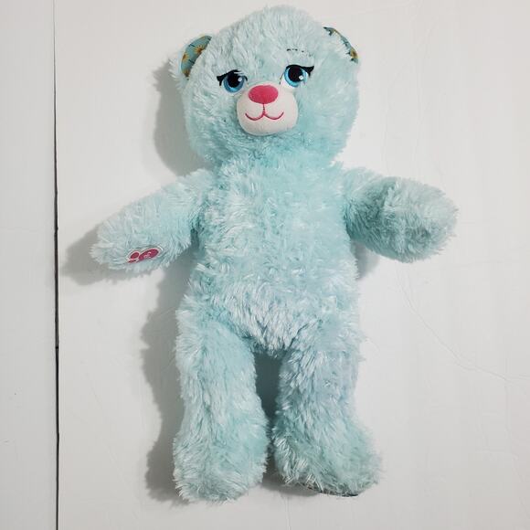 Build a Bear Workshop BABW Frozen Fever Anna Blue Sparkly Teddy Bear Plush Dress - Picture 5 of 11